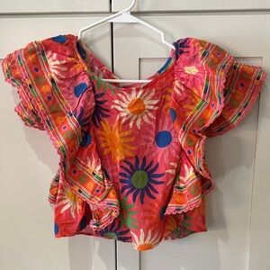 Colorful Farm Rio Floral Ruffled Blouse